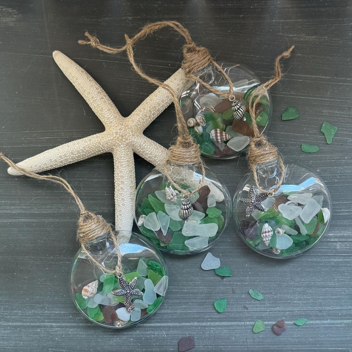 Jax | Sea Glass and Shells Christmas Coastal Bauble Decoration