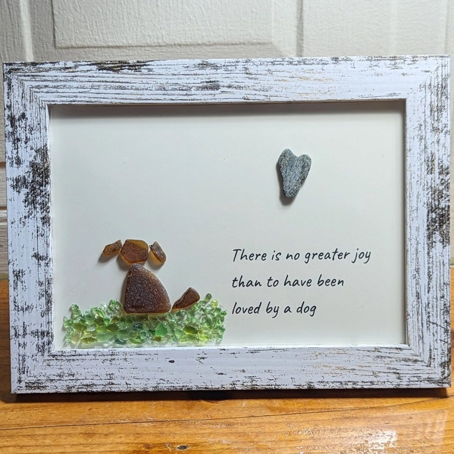 Tiara | Sea Glass Art Dog Pebble Art Gift for Dog Lovers Unique Gift