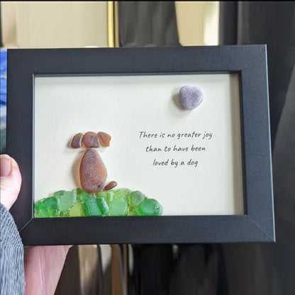 Tiara | Sea Glass Art Dog Pebble Art Gift for Dog Lovers Unique Gift