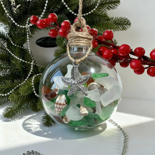 Jax | Sea Glass and Shells Christmas Coastal Bauble Decoration