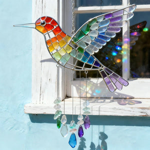 Nin | Sea Glass Rainbow Bird Wind Chime