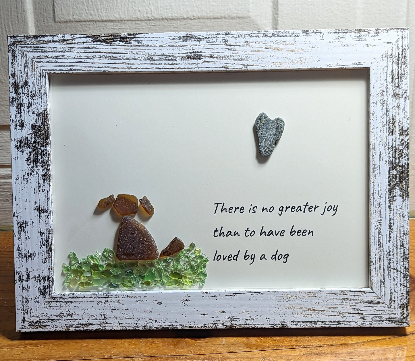 Tiara | Sea Glass Art Dog Pebble Art Gift for Dog Lovers Unique Gift