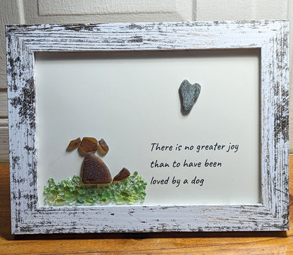 Tiara | Sea Glass Art Dog Pebble Art Gift for Dog Lovers Unique Gift