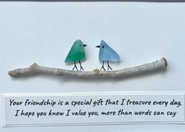 Dana | Sea Glass Art, Seaglass Birds, Friend Birthday Gift,Handmade