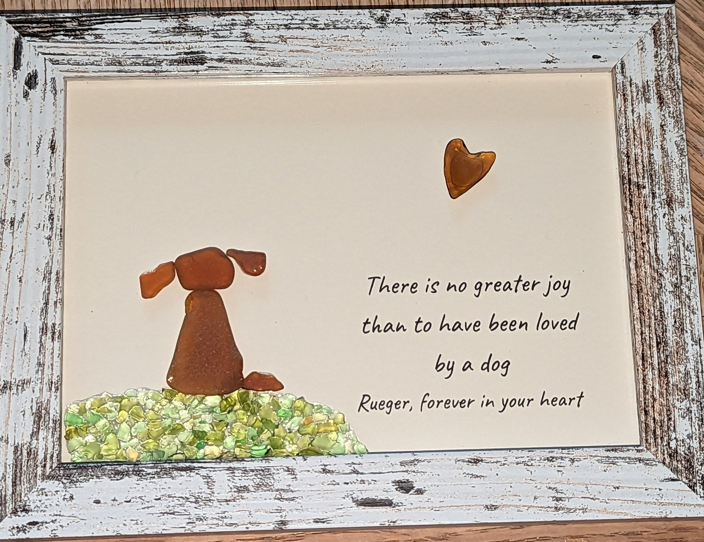 Tiara | Sea Glass Art Dog Pebble Art Gift for Dog Lovers Unique Gift