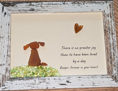 Tiara | Sea Glass Art Dog Pebble Art Gift for Dog Lovers Unique Gift