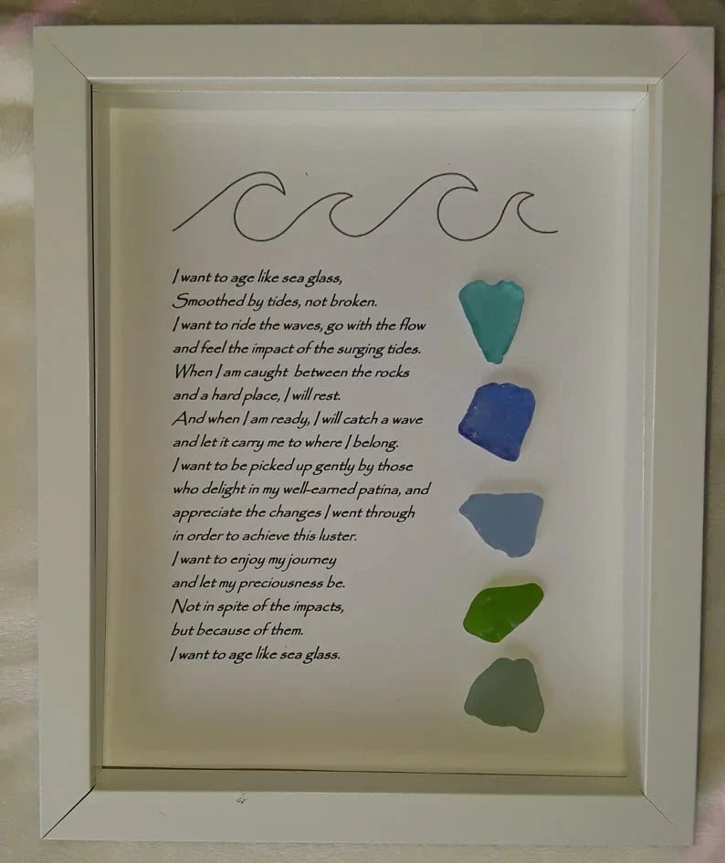 Jury | Handmade Large Sea Glass Poem