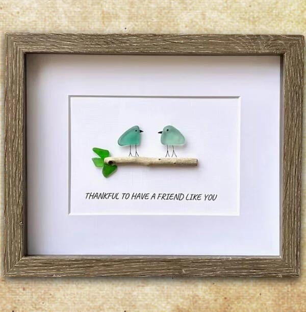 Dana | Sea Glass Art, Seaglass Birds, Friend Birthday Gift,Handmade