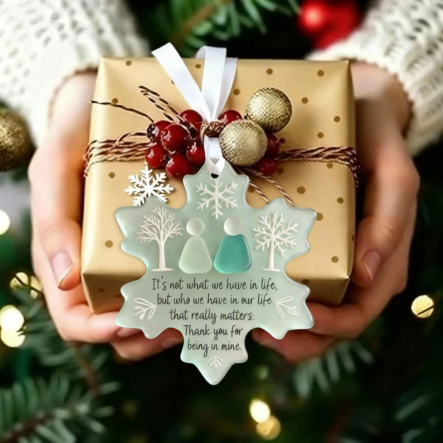 Mary | Snowflake-Shaped Sea Glass Friendship Ornament