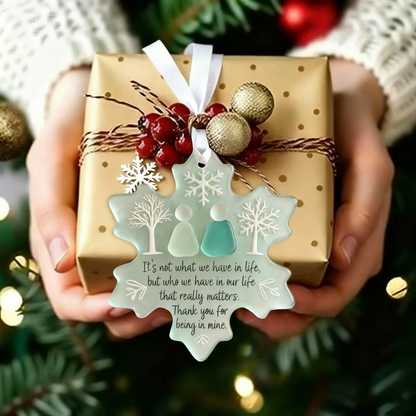 Mary | Snowflake-Shaped Sea Glass Friendship Ornament