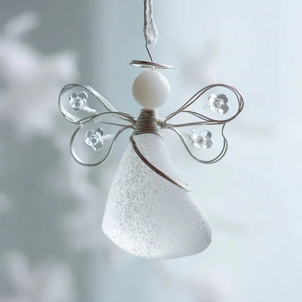 Lia | Handmade Sea Glass Angel Ornament