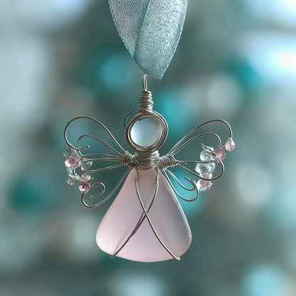 Lia | Handmade Sea Glass Angel Ornament