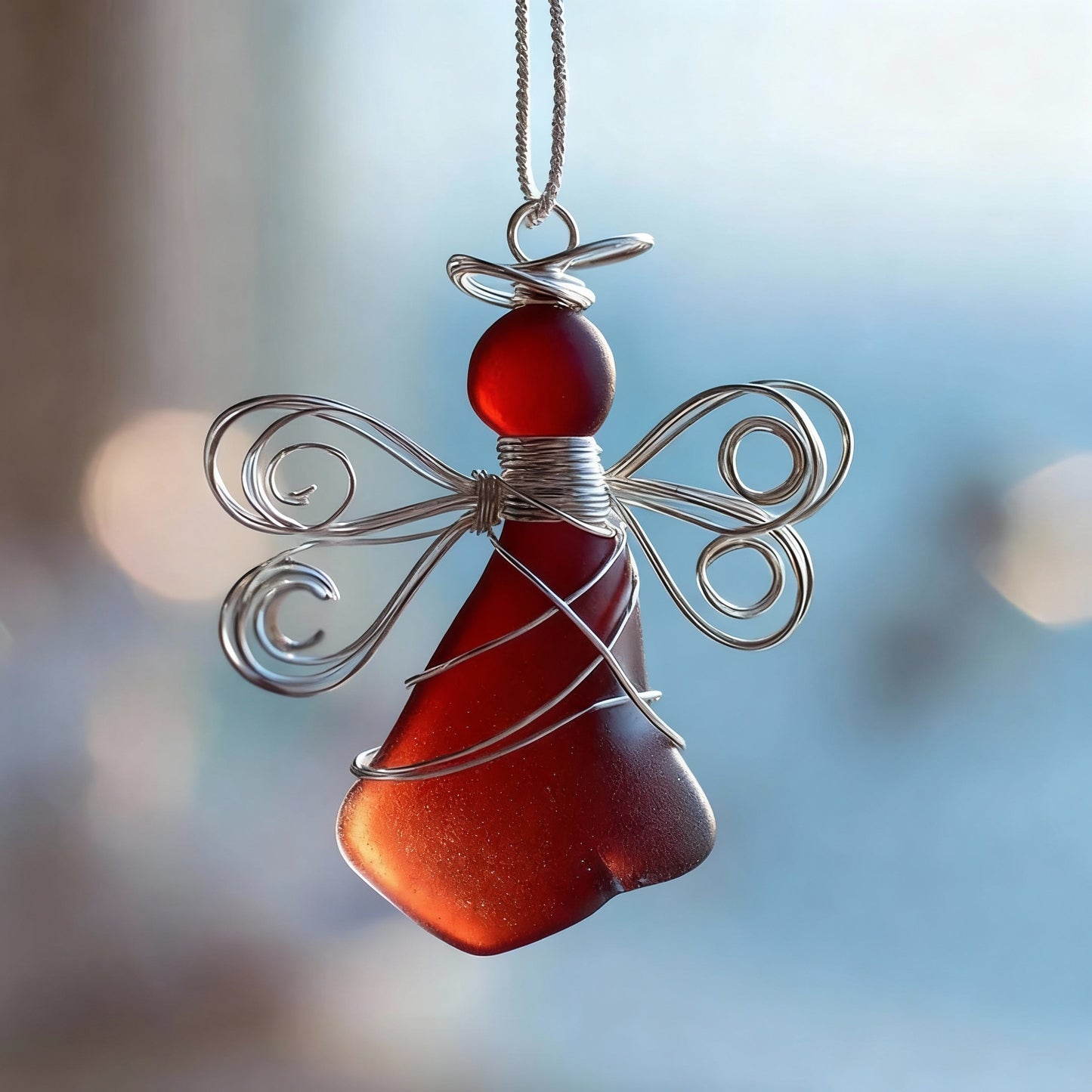 Lia | Handmade Sea Glass Angel Ornament