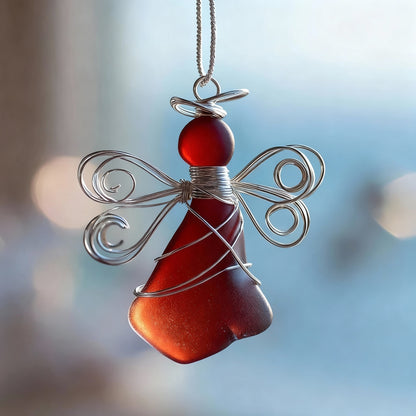 Lia | Handmade Sea Glass Angel Ornament