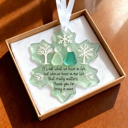 Mary | Snowflake-Shaped Sea Glass Friendship Ornament