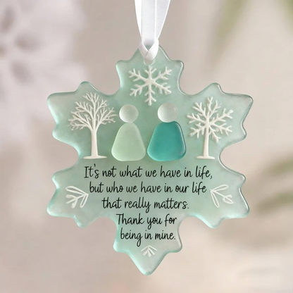 Mary | Snowflake-Shaped Sea Glass Friendship Ornament