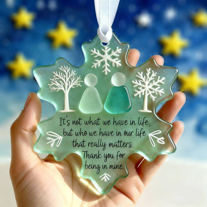 Mary | Snowflake-Shaped Sea Glass Friendship Ornament