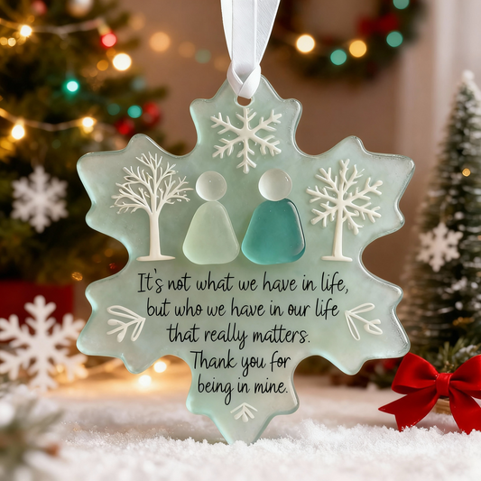Mary | Snowflake-Shaped Sea Glass Friendship Ornament