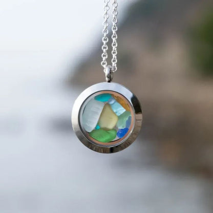 Joan | Floating Sea Glass Necklace
