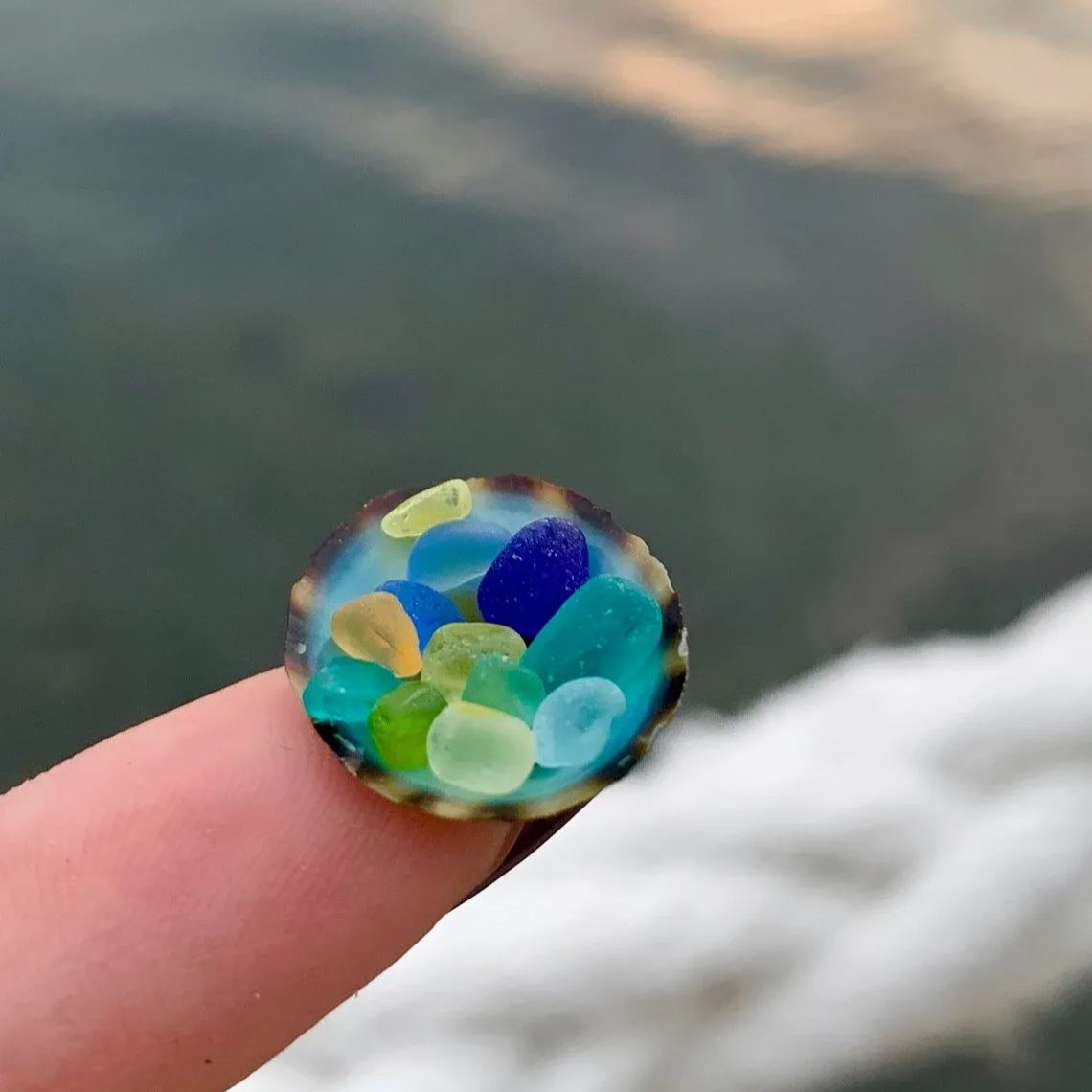 Joan | Floating Sea Glass Necklace