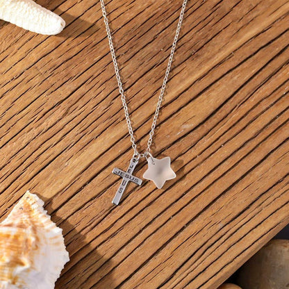 Sarah | Pentagram Sea Glass Necklace