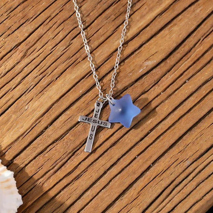 Sarah | Pentagram Sea Glass Necklace