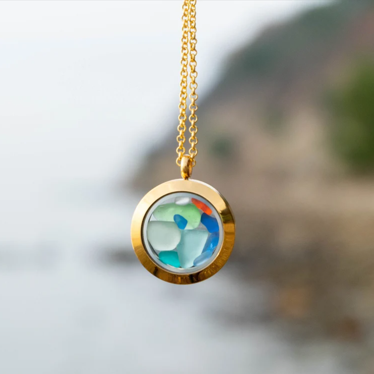 Joan | Floating Sea Glass Necklace