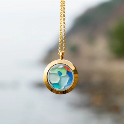 Joan | Floating Sea Glass Necklace