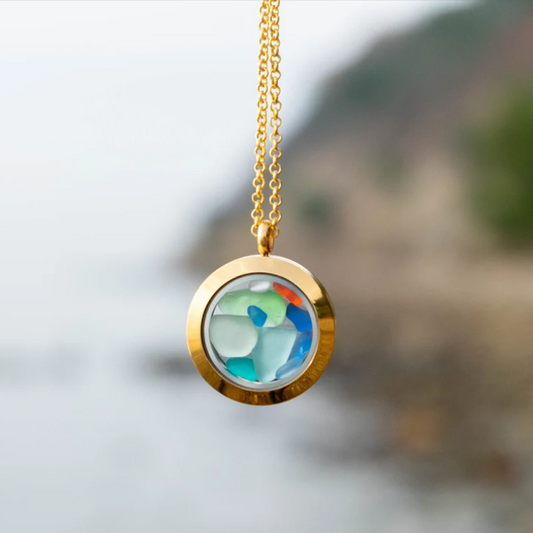 Joan | Floating Sea Glass Necklace